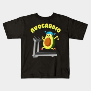 Cute & Funny Avo-Cardio Avocado Cardio Gym Pun Kids T-Shirt